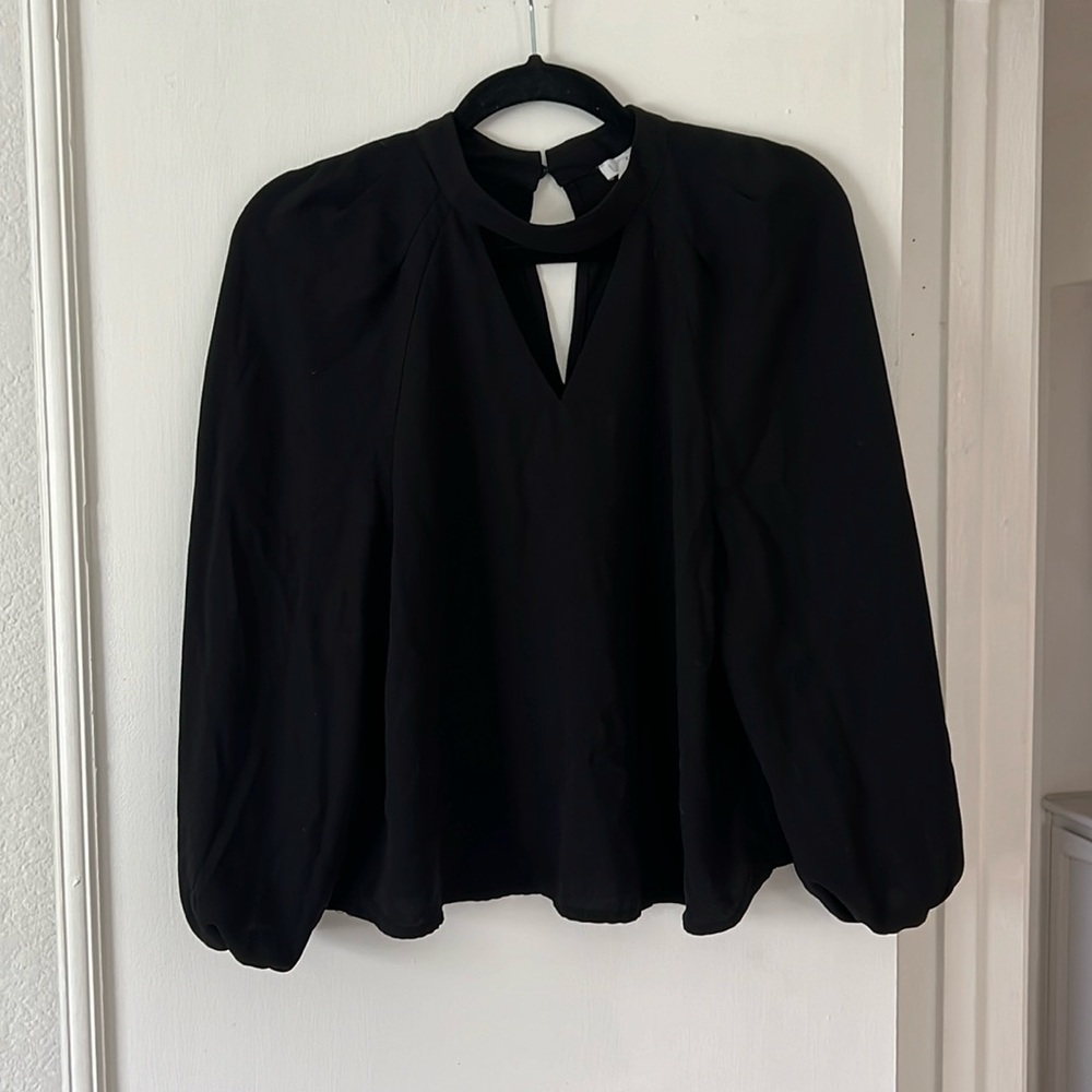 Black high neck blouse
